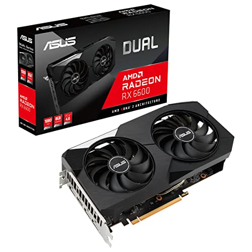 "Erlebe Gaming in Perfektion mit der ASUS Dual AMD Radeon RX6600 8G! 🚀 8GB DDR6, PCIe 4.0, HDMI 2.1 & 3x DP 1.4a – Dein Schlüssel zur ultimativen Grafik! #Gaming #ASUS #Grafikkarte"