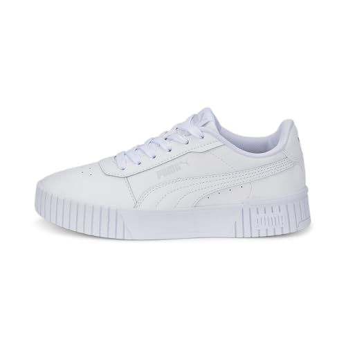 PUMA Carina 2.0 Jr Sneaker, White White Silver, 38 EU