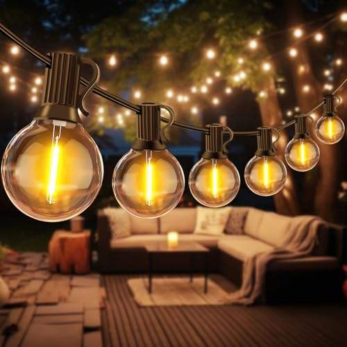 🌟 Bringen Sie Festlichkeit in Ihren Garten! 🌟 15M LED Lichterkette G40 mit 27 Wetterfesten Glühbirnen für Balkon, Terrasse, Hochzeiten & Partys! 🎉 #Lichterkette #Gartenbeleuchtung #OutdoorDecor