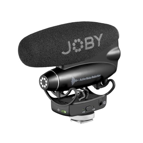 JOBY Wavo PRO Professionelles Richtmikrofon zur Kameramontage, Stabmikrofon mit Eingebauter ANR und mit Rycote-Dämpfungshalterung, Dynamische Mikrofone, Professionelles Mikrofon, Mikrofon Kamera