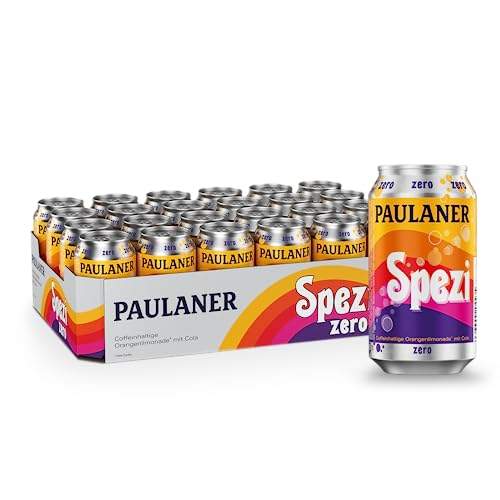 Paulaner Spezi Zero • Erfrischungsgetränk mit Cola & Orange ohne Zucker•EINWEG (24x0,33l)