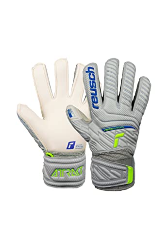 Entdecke die Reusch Attrakt Grip Finger Support Torwarthandschuhe für Junioren! 🥅✨ Unisex, ideal für alle Spielfeldoberflächen, grau/gelb - perfekter Grip & Komfort! #Torwart #Sport #Fußball #Reusch