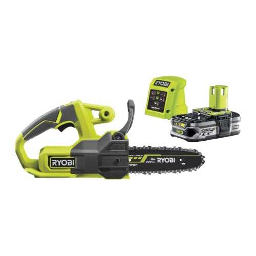 Entdecken Sie die kraftvolle RYOBI 18 V ONE+ Akku-Kettensäge RY18CS20A-125! 🪓🌲 20 cm Schwertlänge, inkl. 2,5Ah Akku & Ladegerät! 💪🔋 Ideal für Ihren Garten! #RYOBI #AkkuKettensäge #Gartenpflege