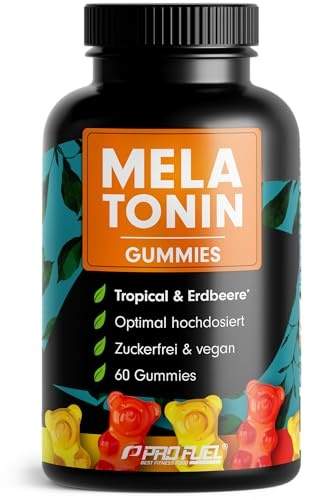 📍 **Melatonin Gummies 60x mit 0,5 mg bioaktivem Melatonin - leckerer Früchte-Mix-Geschmack - Optimal hochdosiert - Gummibärchen - Zuckerfrei, laborgeprüft & 100% vegan - Made in Germany**