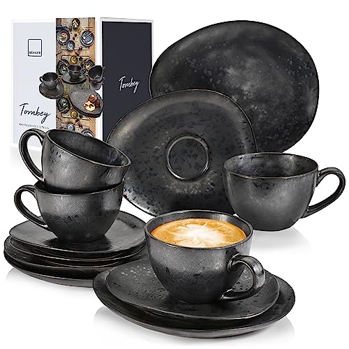 ✨ Entdecke das exklusive Kaffeeservice Tombey – handgemachtes Steingut für 4 Personen! Ideal für Kaffeegenuss! ☕️ Set mit Tassen, Untersetzern & Tellern, 230 ml | #PremiumCollection #Handmade #KaffeeGenuss 🌟