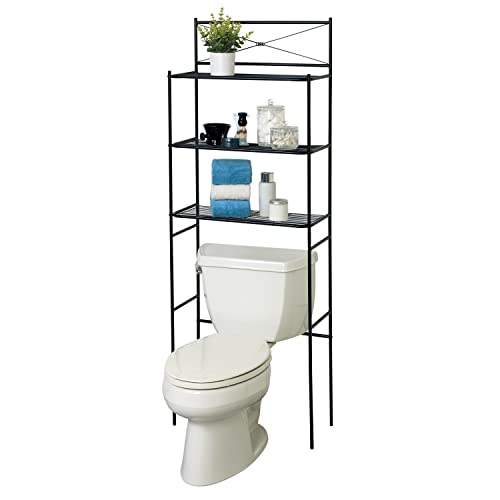 "Maximiere deinen Badezimmerraum mit dem Zenna Home Over The Toilet Storage Shelf! 🛁✨ Schwarzer Metall-Organizer mit 3 Regalen - Perfekt für stilvolle und platzsparende Aufbewahrung! #Badezimmer #Organisation #SpaceSaver"