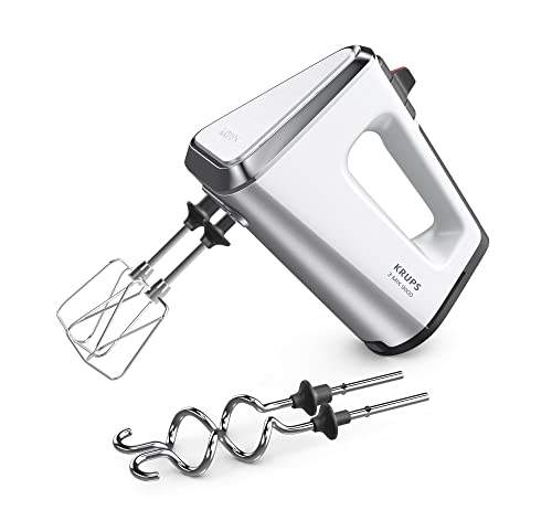 Krups GN9101 3 Mix 9000 Handmixer 750 Watt, Geschwindigkeitsregler, Turbomodus, ergonomischer Griff, Weiß/Silber