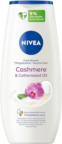 "Entdecke die Luxus Pflegedusche: NIVEA Cashmere & Cottonseed Oil (250 ml) – pH-hautneutral, nährende Vitamine, wertvolle Öle & betörender Orchideen-Duft! #NIVEA #Duscherlebnis #Hautpflege"