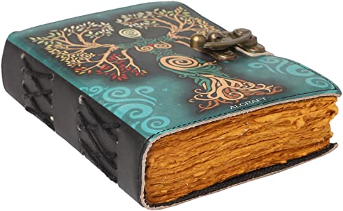 Entdecke das ALCRAFT Blank Spell Book: Handgefertigtes, antikes Journal mit Deckle Edge und Schlösser! Ideal für Reisen, Notizen oder magische Ideen! #Journal #Schreibwaren #Handmade