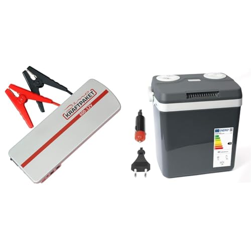 📍 **Bundle of Dino KRAFTPAKET Cool Box with Power Bank for Car Boat Camping for 12 V and 230 V Socket Power Bank with Jump Starter 12 V 600 A**