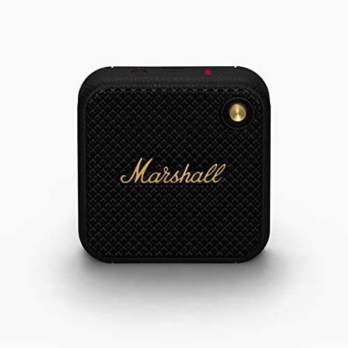 Entdecke den Marshall Willen Bluetooth-Lautsprecher: Kabelloser Sound, über 15 Std. Spielzeit, IP67 wasserdicht & Schnellladung! Stapelbar in Schwarz & Messing. #Bluetooth #Lautsprecher #Audio #Wasserdicht