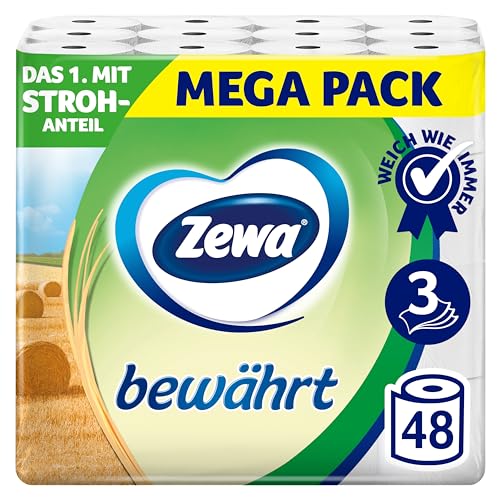 Entdecken Sie Zewa: 48 Rollen 3-lagiges Toilettenpapier mit innovativem Strohanteil! Nachhaltig & bewährt – die perfekte Wahl für Ihr Badezimmer! 🌿🧻 #Zewa #Nachhaltigkeit #Toilettenpapier #3lagig