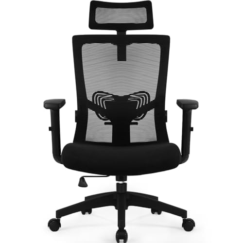 📍 **Daccormax Ergonomic Office Chair, Desk Chair with Adjustable Headrest, Armrests, Lumbar Support, Swivel Chair, Rocker Function, Mesh Executive Chair, Back-Friendly, Office Chair 150 kg**