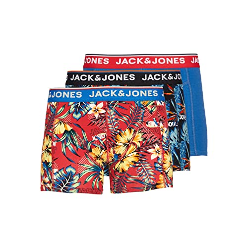 "Komfort und Stil: JACK & JONES Herren Boxershorts JACAZORES 3er Pack in L - Schwarz, Pompain Red & Blue Lolit! Perfekt für jede Gelegenheit! 🩳💖 #Boxershorts #Herrenmode #JACKANDJONES"