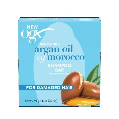 "Erlebe seifenfreie Haarpflege mit OGX Argan Oil of Morocco! 🌿✨ Festes Shampoo (80g) für geschädigtes Haar mit revitalisierendem Arganöl. #Haarpflege #Nachhaltigkeit #Arganöl"