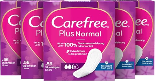 "Entdecke die CAREFREE Slipeinlagen Plus Normal mit Frischeduft – 5 x 56 Stück für ultimativen Schutz! Super saugstark & sofortige Flüssigkeitsaufnahme! #Carefree #Slipeinlagen #Frischegefühl"