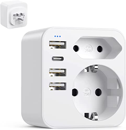 "Entdecke den ultimativen 6-in-1 USA Adapter: 3 USB + 1 USB-C (3.4A) für müheloses Laden in USA, Kanada, Mexiko & Thailand! Perfekt für deine Reisen! 🌍⚡️ #Reiseadapter #USA #Stromadapter"