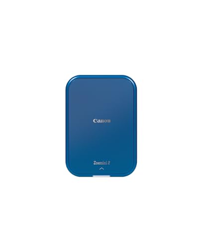 📍 **Canon Zoemini 2 Mini Photo Printer - 3 Months Disney+ Free - Mobile, Portable, Pocket Photo Print, 5 x 7.6 cm, Wireless for Smartphone + Tablet, Battery, App, Bluetooth, Navy Blue [+ 10 Zinc Print**