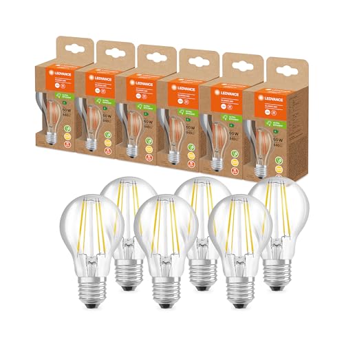 📍 **LEDVANCE LED Energy-Saving Lamp, Filament Bulb Made of Glass with E27 Socket, Warm White (3000 K), 4 Watt, Replaces Conventional 60 W Bulbs, Particularly High Energy Efficiency and Energy Saving, Pack**