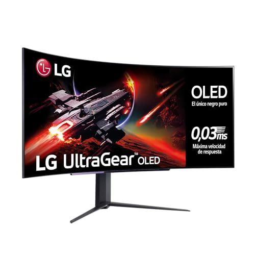 Entdecke den LG 45GR95QE-B UltraGear Gaming Monitor: 45" Curved OLED mit WQHD 3440x1440, 98,5% DCI-P3, HDR10 & blitzschnellen 0,03 ms GtG! #GamingMonitor #OLED #UltraGear #PCGaming