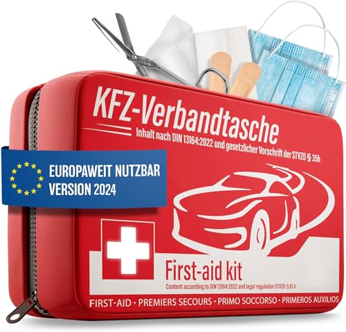 "🚗🚑 Upgrade für jeden Autofahrer: HELDENWERK KFZ Verbandstasche 2024 - Erste Hilfe Set nach DIN 13164:2022! Europweit nutzbar & StVO konform! 💪 #ErsteHilfe #KFZ #Sicherheit"