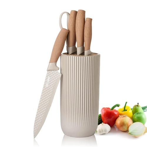 "Entdecke das 6-teilige Khaki Messer Set! Scharfe, rutschfeste Edelstahl-Kochmesser im stilvollen Universal-Messerblock – perfekt für Küche, Restaurant oder Picknick! #Küchenzubehör #MesserSet #Kochen"