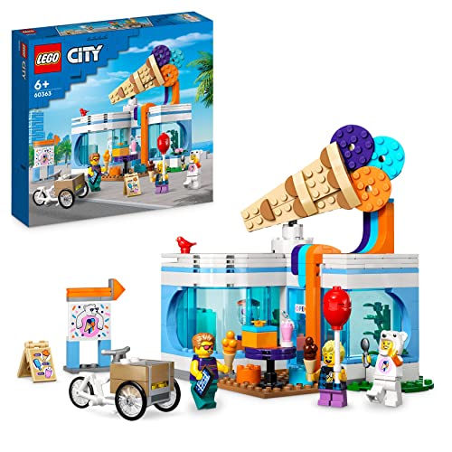 Entdecke die LEGO City Eisdiele #60363! 🍦 Perfektes Spielzeug für Kinder ab 6 Jahren mit 3 coolen Minifiguren, Lastenrad und Spaß-Zubehör! 🎉 Tolles Geschenk für Boys & Girls! #LEGO #Spielzeug