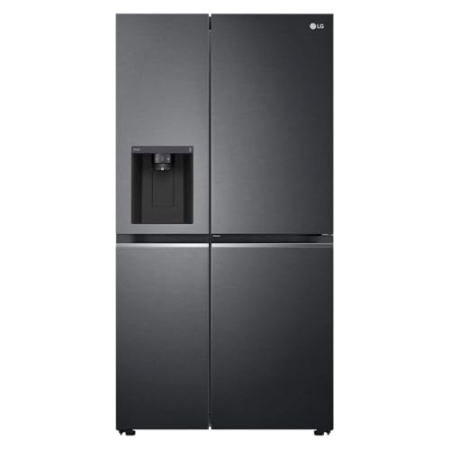 "Entdecke den LG GSJV71MCLE Side-by-Side Kühlschrank: Eis- & Crushed Ice-Spender, 4L interner Wassertank & Total No Frost in edlem Matte Black! #Kühlschrank #LG #Eisspender #DesignKüche"