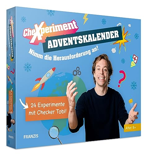 🎄 Entdecke jetzt den FRANZIS CheXperiment Adventskalender! 24 spannende Experimente mit Checker Tobi für Kinder ab 8 Jahren! 🧪✨ #Adventskalender #Experimente #CheckerTobi #Kinderwissen