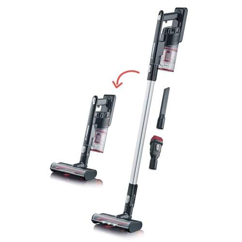 📍 **SEVERIN HV 7154 Cordless Vacuum Cleaner 40 Minutes Running Time, 2-in-1 Vacuum Cleaner with High-Speed LED Brush, Ultralight for Carpet, Hard Floors & Car, Bagless,**