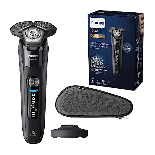 Rasie auf das nächste Level! 🌟 Entdecke den Philips Shaver Series 8000: Elektrischer Nass- & Trockenrasierer in Schwarz mit SkinIQ, Trimmer, Ladestation & mehr! #Philips #Rasierer #Hautpflege #Männerpflege