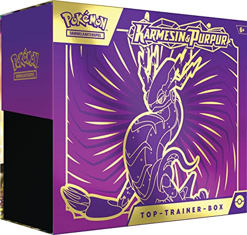 "Entdecke die Pokémon-Sammelkartenspiel Top-Trainer-Box Karmesin & Purpur (Miraidon)! 🎉 9 Boosterpacks & Premium-Zubehör warten auf dich! #Pokémon #TCG #Sammlerstücke #Miraidon"