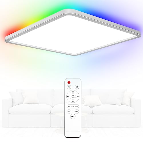 "Erleuchte dein Zuhause: Dimmbare 24W LED Deckenleuchte mit Fernbedienung und 13 RGB Farben! Ideal für Schlafzimmer, Wohnzimmer & mehr! #LED #Deckenleuchte #RGB #SmartHome #Wasserfest"