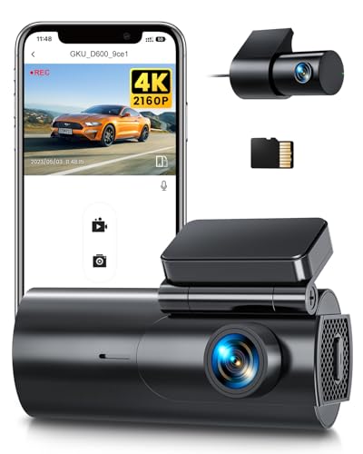 "🚗 GKU Dashcam für Ihr Auto: 4K/2,5K Auflösung, WiFi & 64GB SD Karte! 🔍 Dual-Kamera, Nachtmodus, WDR, 170° Weitwinkel & mehr! #Dashcam #AutoSicherheit #Gadget #Überwachung"