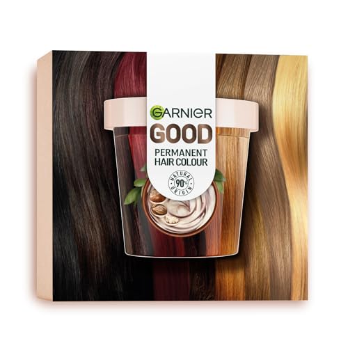 Garnier Dauerhafte Haarfarbe, Haarfärbeset für intensive und langanhaltende, Coloration für bis zu 8 Wochen strahlende Farbe, Ohne Ammoniak, 3.0 Dunkles Schokobraun, Good Starter Set