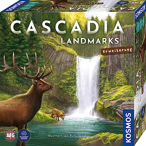 Entdecke die Kosmos 683955 Cascadia Erweiterung: Landmarks für 5-6 Personen! 🐻🦌 Perfekt für 2-6 Spieler ab 10 Jahren. Das Highlight für dein Brettspiel-Abenteuer! 🌲🎲 #Cascadia #Brettspiel #Erweiterung