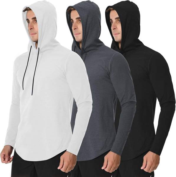 meetwee laufshirt herren langarm kapuzen hoodie atmungsaktiv für jogging gym