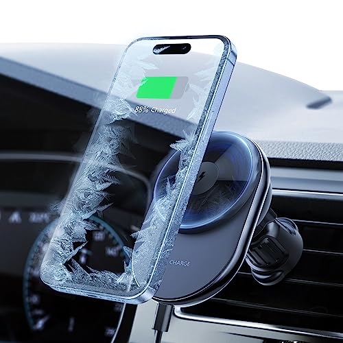 Entdecke die Qoosea Qi 15W Mag-Safe Autohalterung: kabelloses Ladegerät & Handyhalterung mit starker Magnet-Induktion! Perfekt für iPhone 14/13/12! 🔋🚗 #WirelessCharger #AutoLadestation