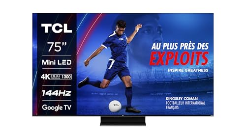 "Entdecke den TCL 75QM8B: 75 Zoll MiniLED QLED Fernseher mit 144Hz, 4K HDR (1300 Nits), Google TV & Dolby Atmos – das Gaming-Highlight mit Game Master Pro 2.0! #TCL #QLED #GamingTV"