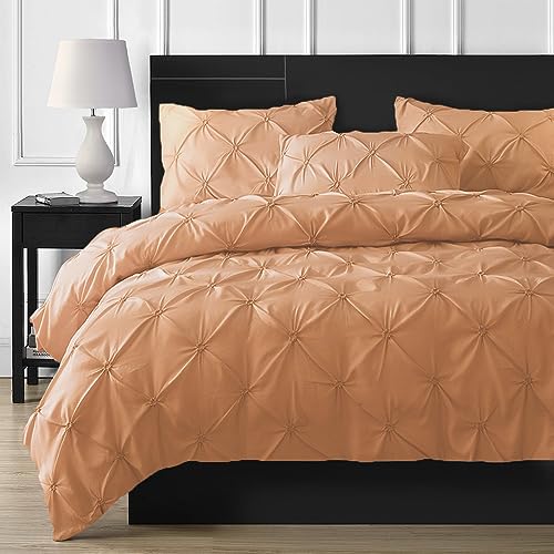 DXHOME Bettwäsche 200x220 Gelb Plisseefalten Microfaser Kuschelig Geometrische Kariert Mädchenbettwäsche Aesthetic Doppelbett Set Bettbezug mit Reißverschluss und 2 Kissenbezüge 80 x 80cm