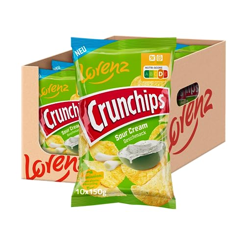 Lorenz Snack World Crunchips Sour Cream, 10er Pack (10 x 150 g)