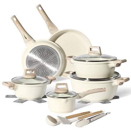 Entdecke das JUST PERFECTO 15-teilige Topf- und Pfannenset für Induktion! 🌟 Sicher kochen ohne PTFE & PFOA – Hochwertige Töpfe & Pfannen mit Deckel in stilvollem Beige! #Kochen #Induktion #Küchenliebe