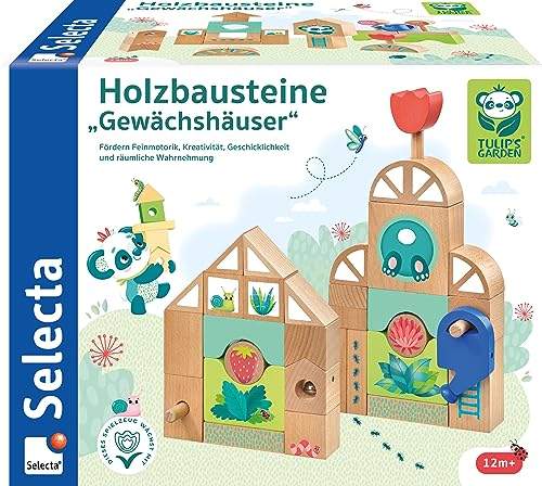 Entdecke die farbenfrohen Selecta Baby 62085 Tulips Garden Holzbausteine! 🌈 34 Teile für kreatives Spielen mit Gewächshäusern. Hol dir den Spaß ins Kinderzimmer! #Holzspielzeug #Spielzeug #Selecta 🔨✨