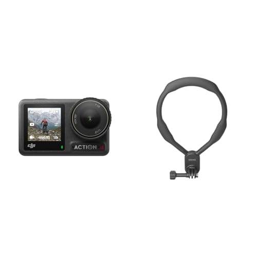 📍 **DJI Osmo Action 4 Fishing Combo - Waterproof Action Camera with 4K/120fps and 155° Ultra Wide Angle View, Lasts 2.5 Hours Long, 10-Bit D-Log M, Neck Mount for Video from the I Perspective**