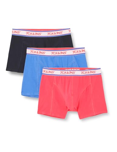 "Entdecke den Komfort: JACK & JONES Jacmike Solid Trunks 3er Pack Boxershorts in Navy Blazer, Palace Blue & Pink Yarrow - Ideal für Herren! 👖💙 #Boxershorts #JACKandJONES #Komfort"