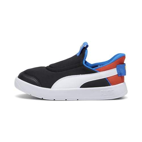 PUMA Courtflex v3 SLIPTECH PS Sneaker, Black White-Redmazing, 32 EU