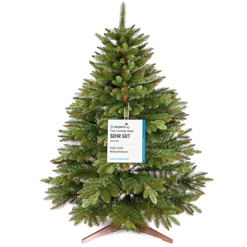 📍 **Pure Living Premium Artificial Christmas Tree Small 120 cm - Test Winner - Lifelike Artificial Christmas Tree with Wooden Stand and Bag**