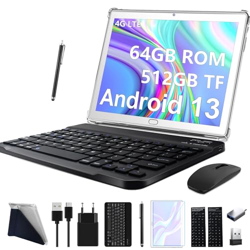 🚀 Entdecke das neueste 10-Zoll Tablet 2024! 📱 Android 13, 4G LTE & 2 SIM! 3-in-1 mit Tastatur, Maus, Stift! 🖊️ 64GB ROM, 512GB TF, Octa-Core, 1080P FHD, 13MP & 6000mAh! 🔥 #Tablet #Tech2024 #Android