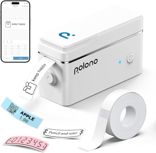 Entdecken Sie den POLONO P31s Bluetooth Etikettendrucker! Kompaktes, selbstklebendes Beschriftungsgerät für iOS & Android - ideal für Zuhause & Büro. #LabelPrinter #Etikettendrucker #POLONO