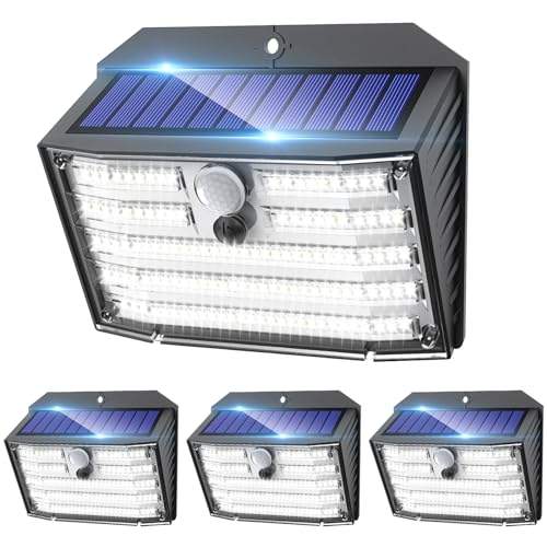 Entdecken Sie die Claoner 126 LED Solarlampen für Außen! 🌟 Praktische Solarleuchte mit Bewegungsmelder, 3 Modi & IP65 Wasserschutz für Garten, Wand & Treppe. 4er Pack in strahlendem 6500K Weiß! #Solarlicht #Gartenbeleuchtung #LED